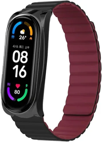 Vista 5 de Correa compatible con Xiaomi Mi Band 5, correa de silicona KangPlus con cierre magnético para mujeres y hombres, ajustable de 5.5-8.1 pulgadas Azul