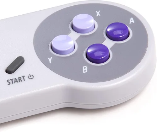Vista 7 de MODESLAB - Paquete de 2 controles inalámbricos de 2.4 GHz compatibles con SNES retro conector de 7 pines recargable Plug & Play (versión USB no PC)
