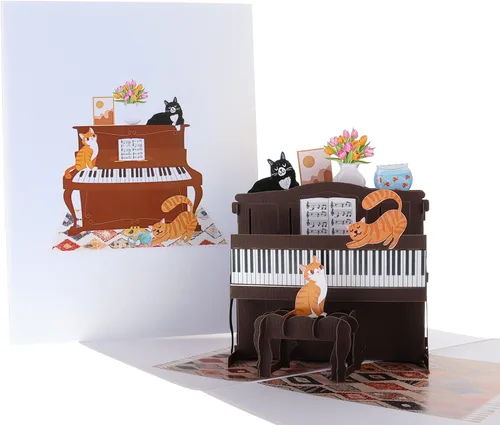 Vista 12 de iGifts And Cards Tarjeta de felicitación emergente 3D de Ballet Theater – Tarjeta de felicitación de escenario de actuación de baile, aniversario