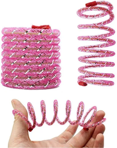 Vista 3 de IUHKBH Cat Springs, 4 piezas de juguete colorido para gatos de acción de resorte helicoidal elástico, cosas seguras para gatitos para todos