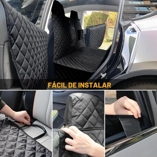 Vista 6 de PETICON Fundas de asiento para perro para Tesla Model 3 y Y con 2 protectores de puerta, hamaca para perro 100% impermeable para Tesla con ventana