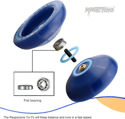 Vista 5 de MAGICYOYO K1 Yoyo Yoyo profesional sensible para niños, adolescentes y adultos, trucos de giro de dedos, yoyos para principiantes a avanzados