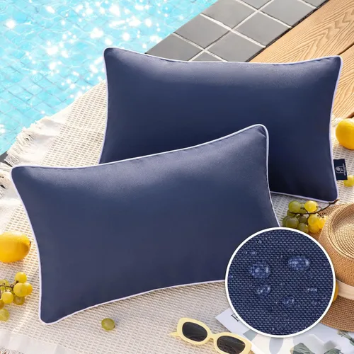 Vista 16 de Phantoscope - Juego de 2 fundas de almohada y cojín cuadradas decorativas, impermeables, para intemperie, sofás, carpas, 18 x 18 pulgadas