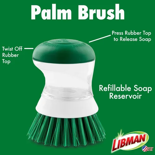 Vista 5 de Libman - Kit de cepillo para botellas y platos, cepillos de limpieza para uso en cocina, cepillo para pajilla, cepillos para fregar platos, cepillo