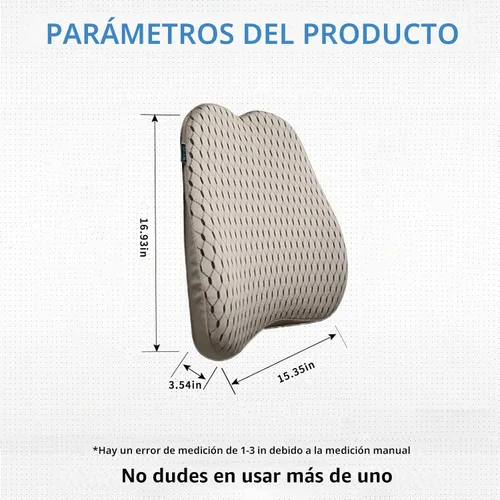 Vista 6 de Cojín de apoyo lumbar de espuma viscoelástica para automóvil - Cojín de respaldo de espuma viscoelástica - Usado para asientos de automóvil, sillas