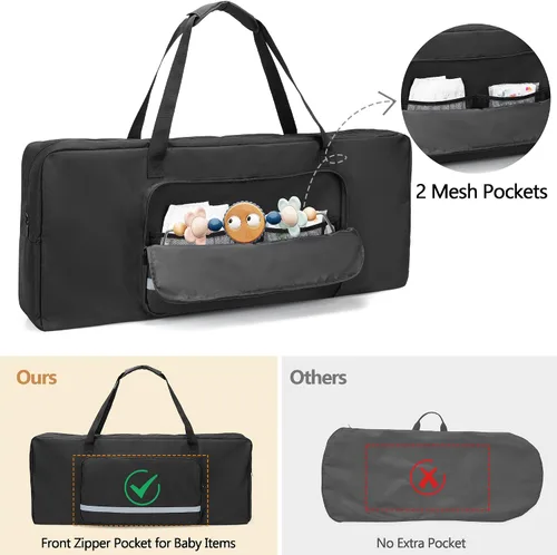 Vista 3 de GRAOSO Bolsa de transporte para bebé, compatible con Baby Bjorn Bouncer Balance Soft and Bouncer Bliss, bolsa de viaje con doble cremallera