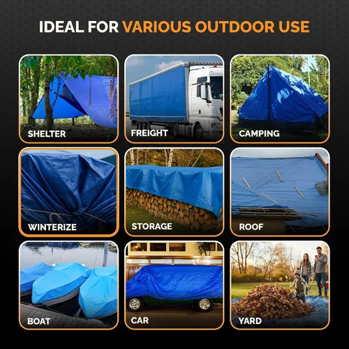 Vista 5 de Lona duradera, resistente e impermeable de 16 x 20 pies, multiusos de 6 mil, de Tiger Tough..
