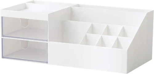 Vista 8 de Organizador de maquillaje de tocador Marknor, organizador/caja de almacenamiento de cosméticos, almacenamiento de escritorio mini para suministros