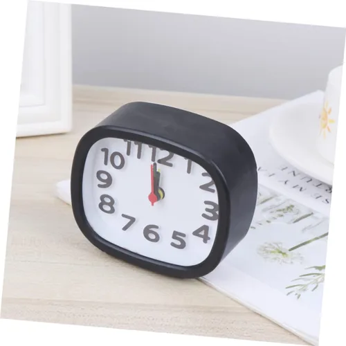 Vista 9 de VICASKY Reloj despertador de escritorio pequeño cuadrado simple con manecillas de hora para habitaciones de niño y niña, decoración del hogar