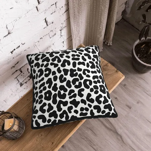 Vista 7 de Funda de almohada cuadrada decorativa de terciopelo con estampado de leopardo, guepardo y negro, de 18 x 18 pulgadas, para cama, sofá, sala