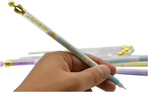 Vista 6 de 12 bolígrafos de margaritas Fanshion Crown Pen Pearl Floral Pen con tinta negra de 0.020 in para fiesta escolar, cumpleaños, oficina, fiesta, bodas