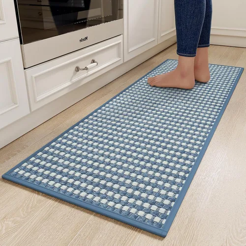 Vista 10 de YDKGL Alfombras de cocina antideslizantes y lavables, color negro, 17 x 30