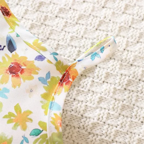 Vista 4 de Baby Girl Clothes Newborn Infant Baby Girls Spring Summer Floral Cotton Long Sleeve Coat Sleeveless Princess