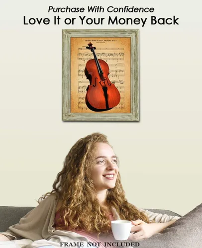 Vista 7 de Póster vintage de concierto para violonchelo n.º 1: impresiones artísticas estéticas de pared para baño, hogar, cueva de hombre, dormitorio, oficina