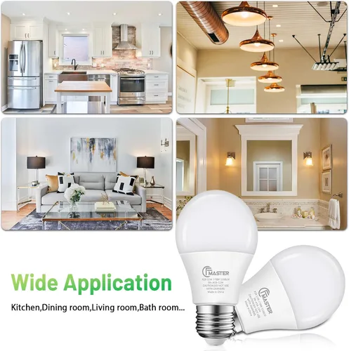 Vista 8 de Bombilla LED A19, bombilla LED equivalente a 75 W, 11 W 2700 K luz blanca cálida, 1100 lúmenes, bombillas no regulables, CRI 85+, sin parpadeo