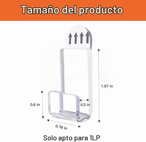 Vista 3 de Kalami 18 piezas de estante de disco de vinilo autoadhesivo para montaje en pared Estantes acrílicos transparentes para discos sin taladro