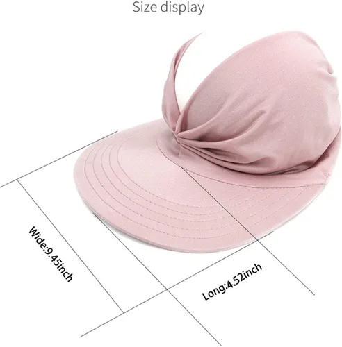 Vista 5 de Sombreros de visera para mujer, ala grande, protección UV, plegable, para deportes, playa, golf, senderismo
