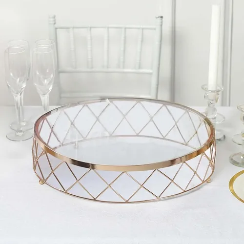 Vista 19 de Efavormart - Soporte redondo de metal en relieve dorado de 14 pulgadas, para decoración de fiestas y cumpleaños
