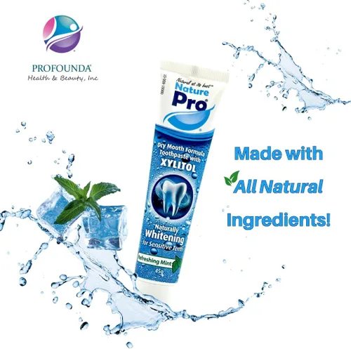 Vista 4 de Pasta de dientes de boca seca, fórmula blanqueadora de xilitol, dientes sensibles, menta refrescante, paquete de 3 (1.59 oz cada uno)