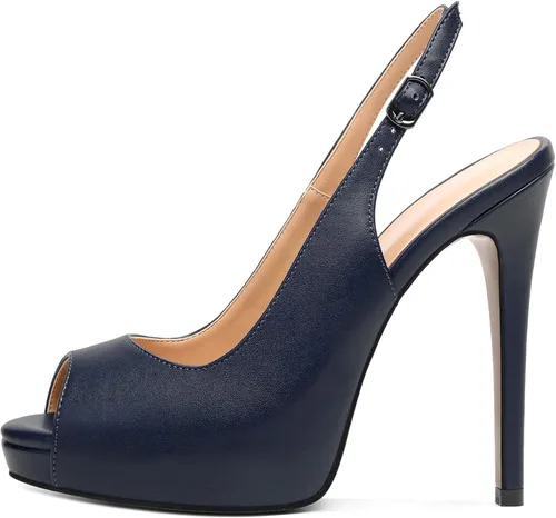 Vista 2 de YODEKS Zapatos de vestir de fiesta con tacón alto y plataforma para mujer