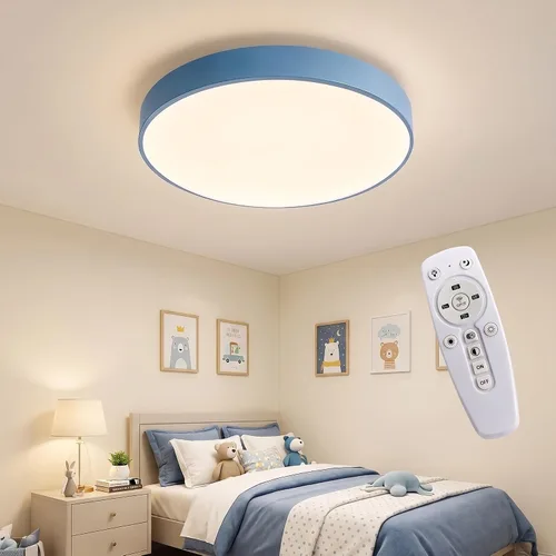 Vista 14 de Led Ceiling Light with Remote White 16 "24w Flush Mount Suitable for Bedroom, Kids Room,Hallway, Balcony, Checkroom,Office,Bathroom Ceiling Lamp