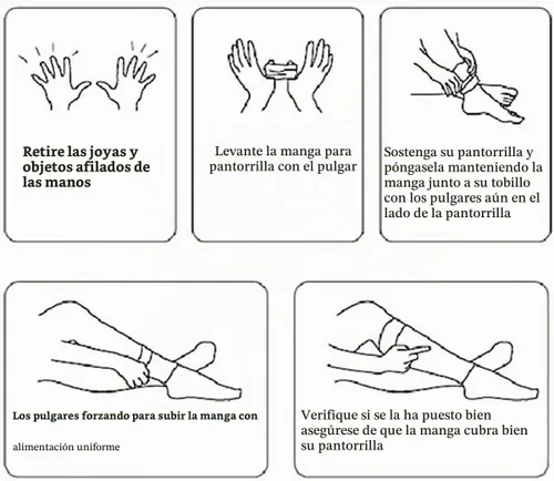 Vista 4 de Medias de compresión médicas para mujer 15-20mmhg Calcetines Manga de pantorrilla Negro