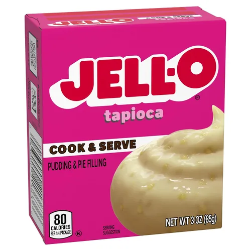 Vista 3 de Jell-O Cocine y sirva pudín y relleno de pastel, sabor a tapioca, sin grasa, postre rápido y fácil, 3 onzas (paquete de 3)