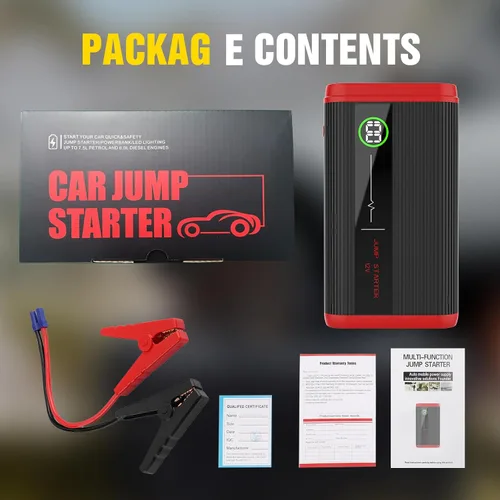 Vista 8 de Arrancador de batería de coche portátil, paquete de salto de 3000 A - 9L Gas/7L Deisel
