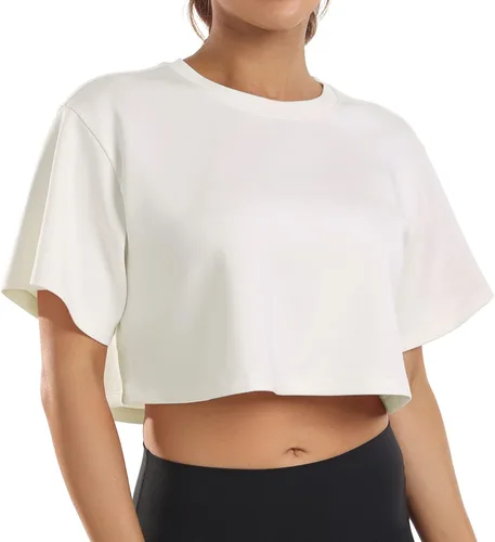 Vista 3 de Colorfulkoala Camiseta de gran tamaño para mujer, ultra suave, modal, sudadera atlética