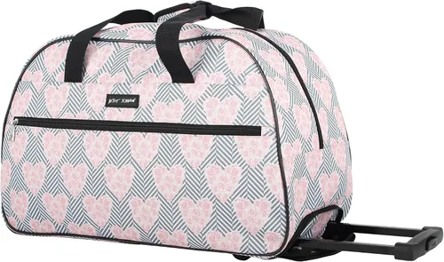 Vista 2 de Betsey Johnson Colección de equipaje de mano de diseñador - Bolsa de lona ligera de 22 pulgadas - Maleta de viaje de negocios de fin de semana con 2