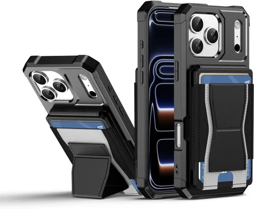 Vista 59 de Dteck Funda para iPhone 16 de 6.1 pulgadas 2024, funda de piel sintética con cierre de botón magnético, ranuras para tarjetas de crédito, función