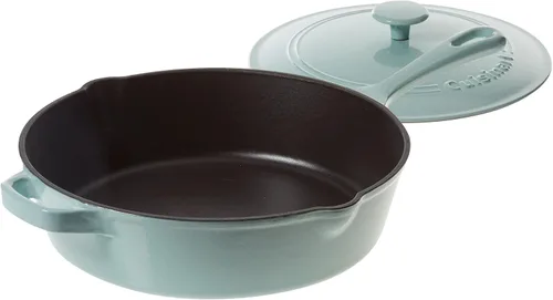 Vista 37 de Cuisinart Freidora de pollo de hierro fundido de 12 pulgadas con tapa, capacidad de 4.5 cuartos de galón, interior esmaltado de porcelana, apta