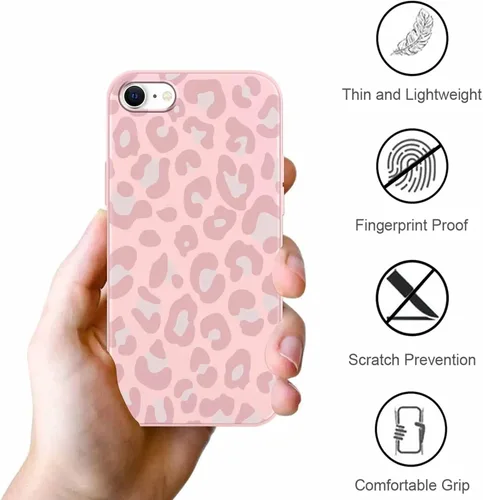 Vista 7 de Paquete de 3 Lindas Fundas con Estampado de Guepardo para iPhone 7/8/SE 2020/SE 2022 de 4.7", Fundas de Diseño Estético de Leopardo de Silicona