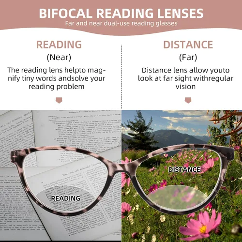 Vista 3 de Paquete de 3 lentes de lectura bifocales para mujer, con bloqueo de luz azul, lectores de computadora de ojo de gato, lector bifocal sin línea, anti