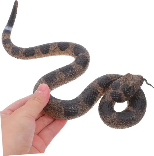 Vista 4 de Yardwe 2pcs Realistic Rubber Snakes Soft Rattlesnake Figurine for Pranks Halloween Decorations Garden Displays Educational Fun Safe for Pets