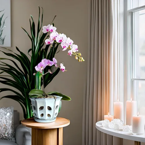 Vista 7 de Macetas de orquídeas con agujeros de 6 pulgadas de cerámica para orquídeas con platillo adjunto y orificio de drenaje (blanco)