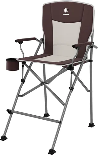 Vista 10 de EVER ADVANCED Silla alta de director con portavasos de 31", Silla plegable a altura de barra para acampar, deportes con bolsa de transporte