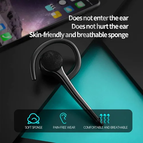 Vista 6 de AYI Auricular inalámbrico Bluetooth con cancelación de ruido dual, micrófono sin dolor, manos libres, sonido estéreo, izquierda/derecha