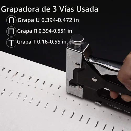Vista 2 de Edward Tools Pro 3 en 1 - Pistola de grapas resistente con 600 grapas, para tapicería, madera, jardín, alambre, muebles, techos, grapas tipo D, U