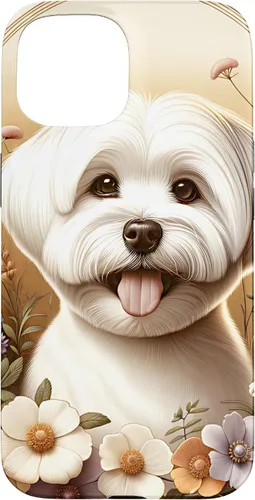 Vista 6 de Maltese Dog Summer Wildflowers Artwork Case for iPhone 17