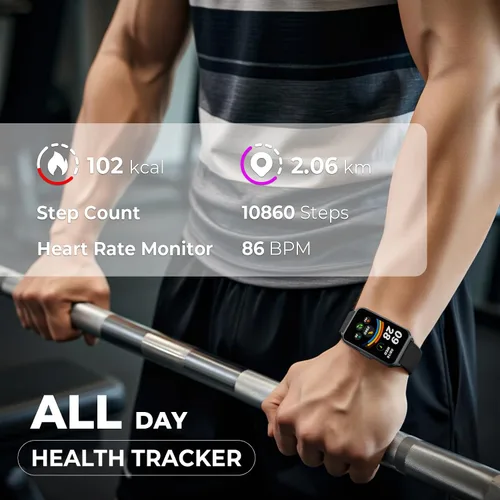 Vista 4 de Rastreador de fitness (Responder/Hacer llamada), reloj inteligente con monitor de frecuencia cardíaca 24/7, monitor de oxígeno en sangre Spo2