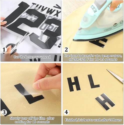 Vista 6 de 18 hojas de 216 piezas de 8 pulgadas con números de planchado de 2 pulgadas, kit de parches de letras para planchar de 0 a 11 números de planchado