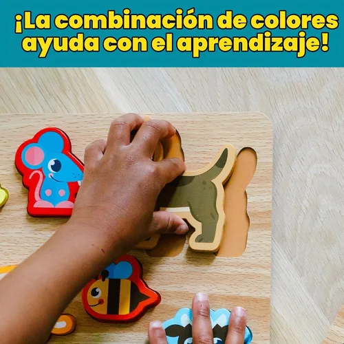Vista 4 de Chuckle & Roar - Rompecabezas de 10 piezas con formas y animales para niños