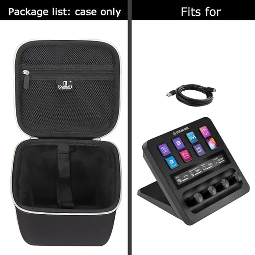 Vista 6 de Tourmate Funda rígida de repuesto para Elgato Stream Deck + mezclador de audio, solo funda