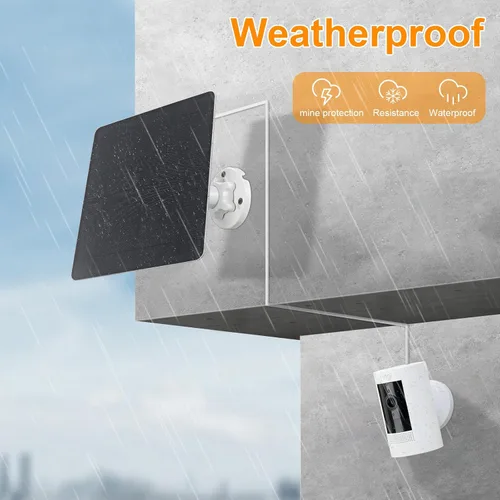 Vista 4 de Ring - Cargador de panel solar para cámara, compatible con batería Stick Up Cam, batería Spotlight Plus/Pro Cam, impermeable, carga rápida de 5 W 6