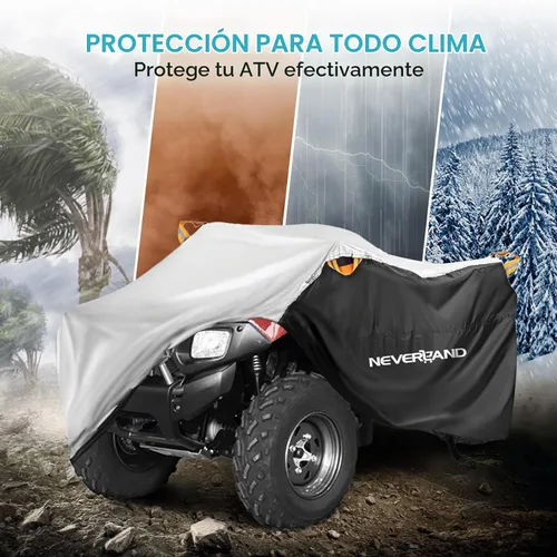 Vista 8 de NEVERLAND Cubierta para ATV impermeable, resistente, XL, cubierta universal cuádruple, cubierta de almacenamiento al aire libre, cubierta de lluvia