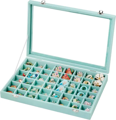 Vista 10 de Frebeauty Organizador de pendientes de 48 cuadrículas, bandeja de joyería Blanco