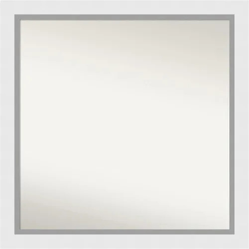Vista 240 de Amanti Art Espejo de baño blanco para sobre el fregadero, 24 x 26 pulgadas, espejo rectangular blanco y blanco, marco de madera contemporáneo