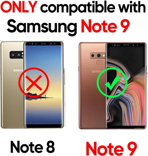 Vista 2 de LeYi Funda para Samsung Galaxy Note 9 con protector de pantalla curvado 3D, grado militar, a prueba de golpes, con soporte de anillo y soporte