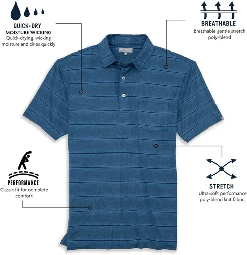 Vista 4 de Fish Hippie Abaco Performance Stripe Polo